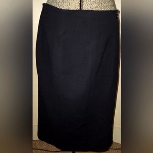 Vintage black wool pencil skirt
